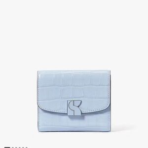 NWT Authentic Kate Spade Dakota Croc Embd Bifold Flap Wallet North Star